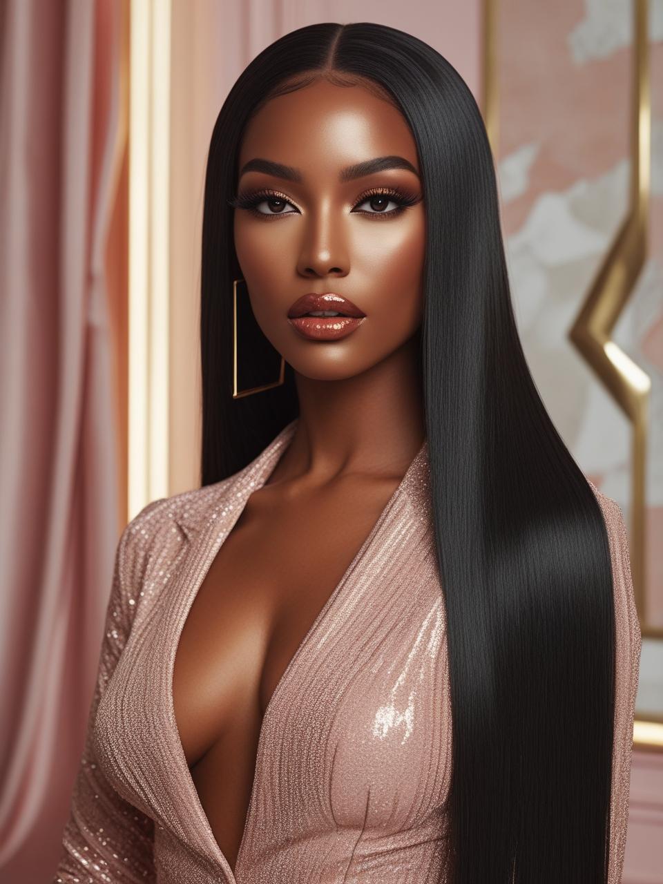 Jet Black Seamless Clip-In - PRINCIS AURA