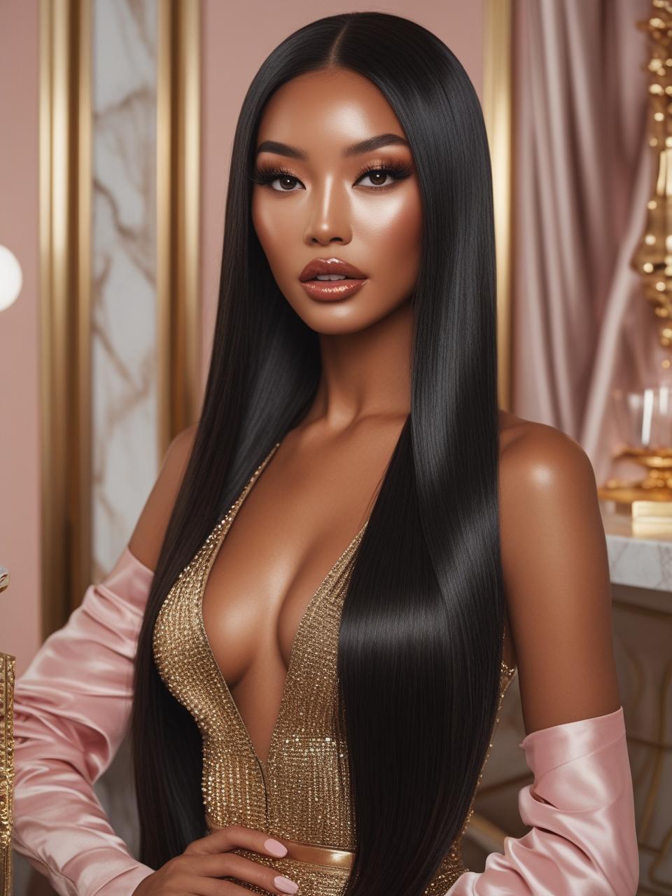 Natural Black Seamless Clip-In - PRINCIS AURA