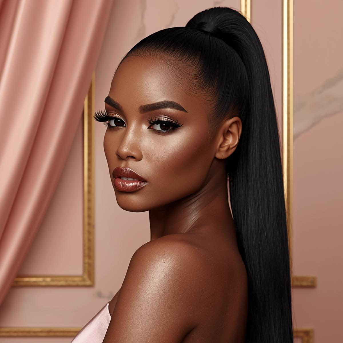 Jet Black Ponytail - PRINCIS AURA