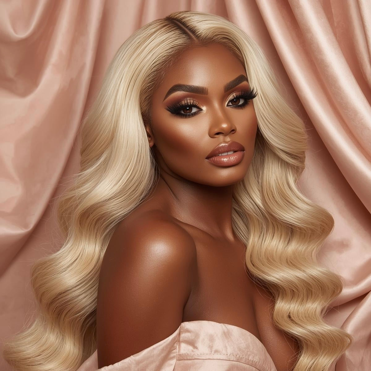 Sahlena Blonde Body Wave 13x4 Transparent Lace Front Wig - PRINCIS AURA