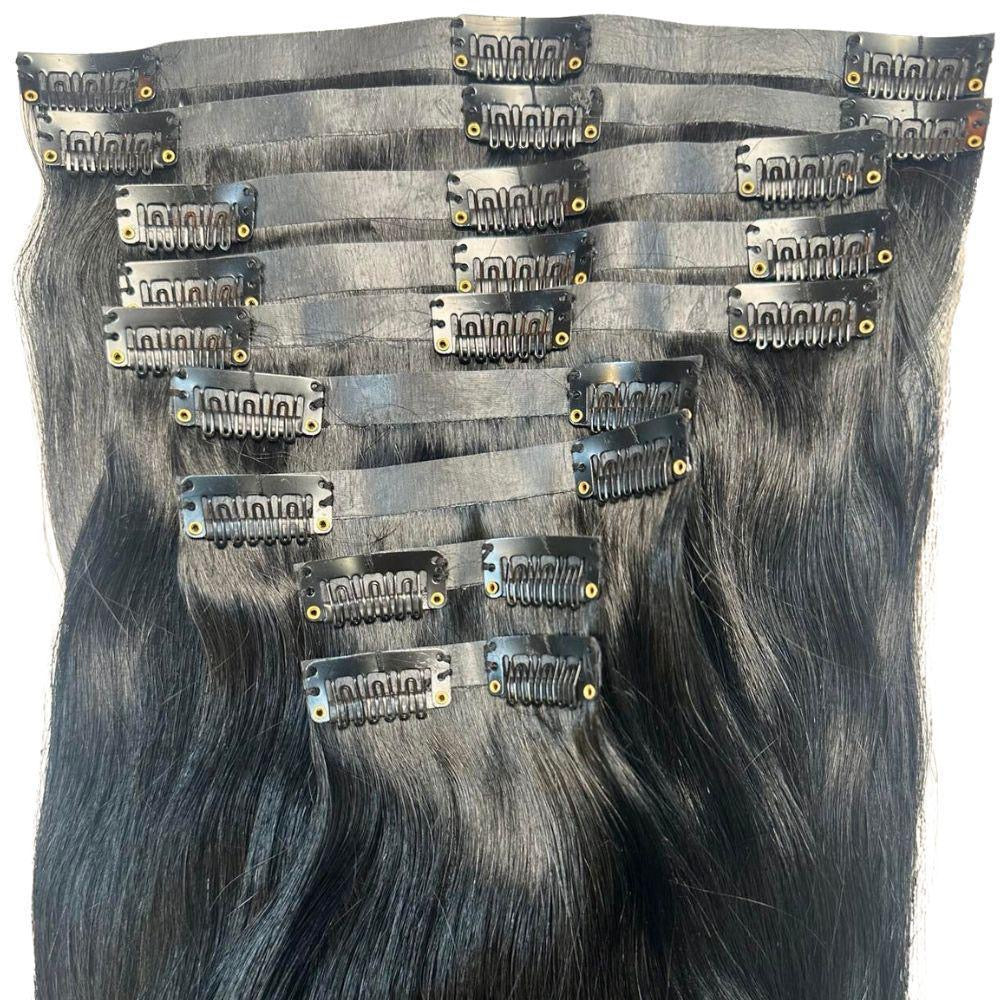 Jet Black Seamless Clip-In - PRINCIS AURA